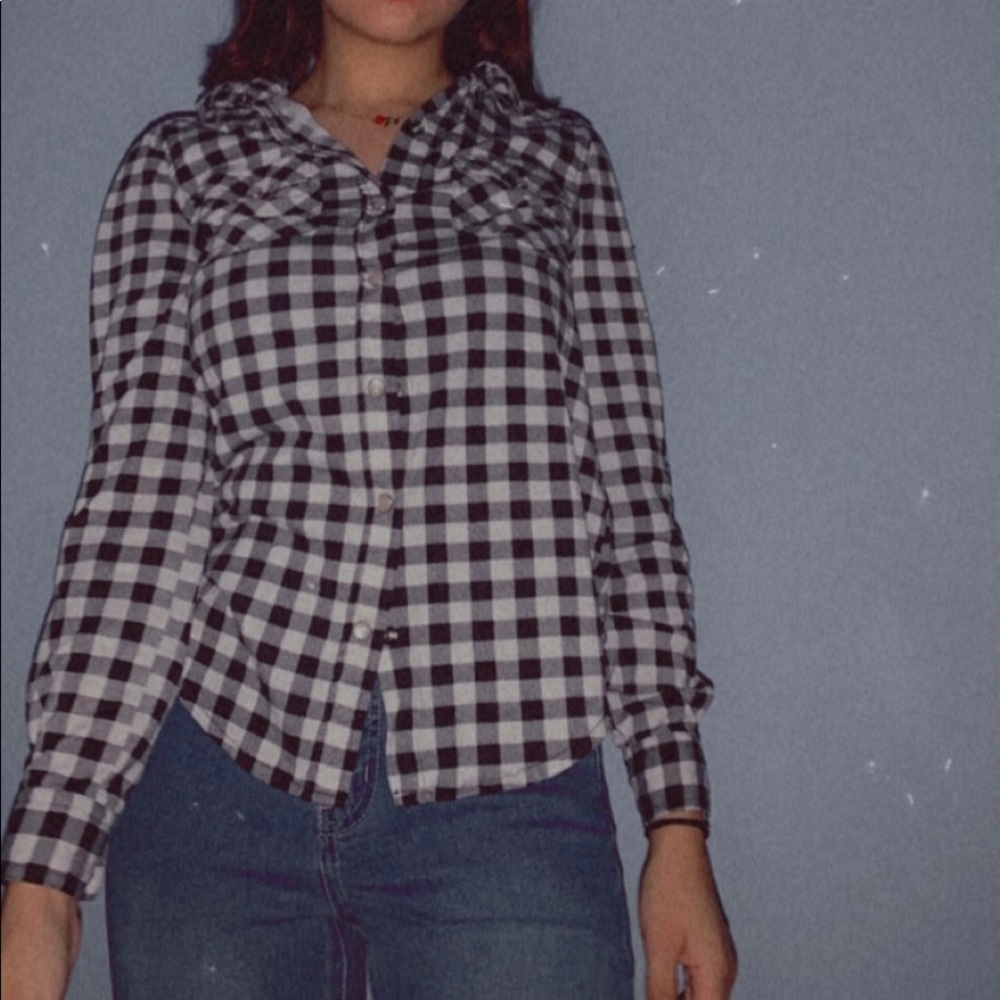 Black & white checkered Flannel